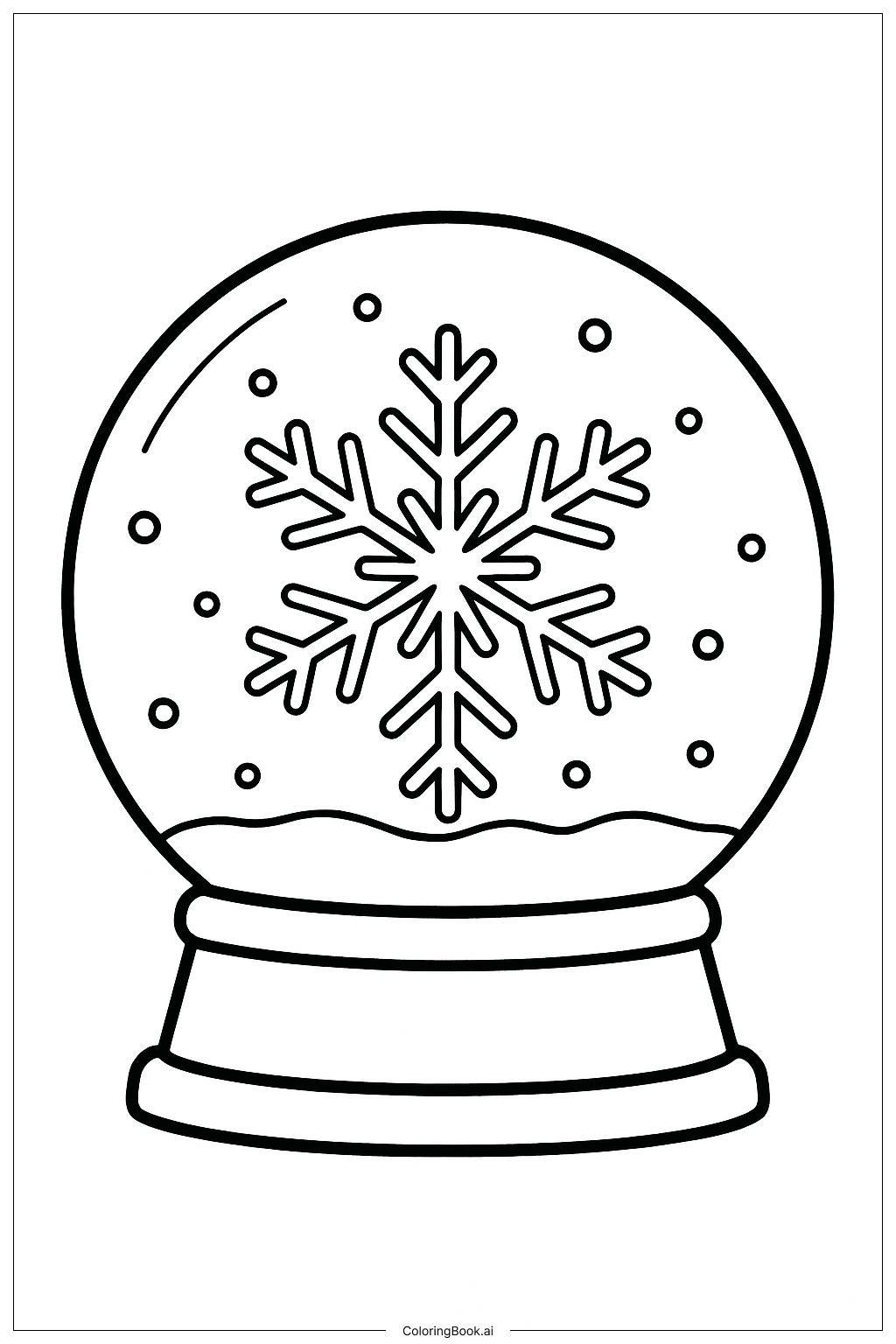  A Snowflake Inside A Snow Globe Coloring Page 