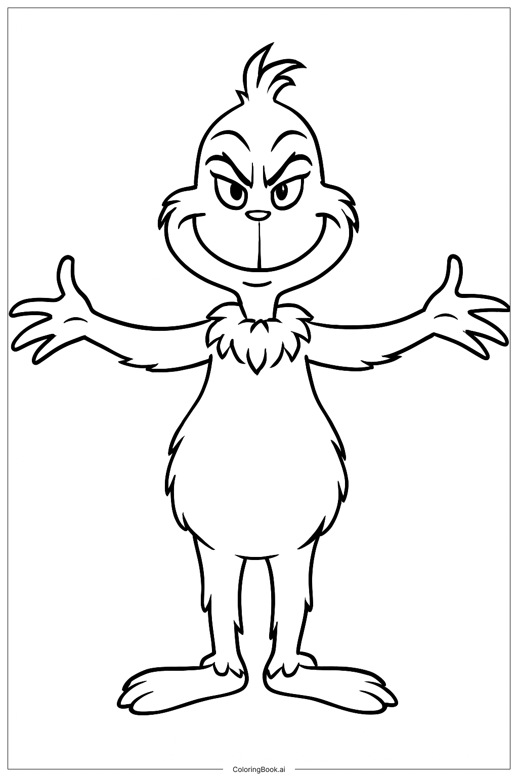  The Grinch Stretching Arms Wide Coloring Page 