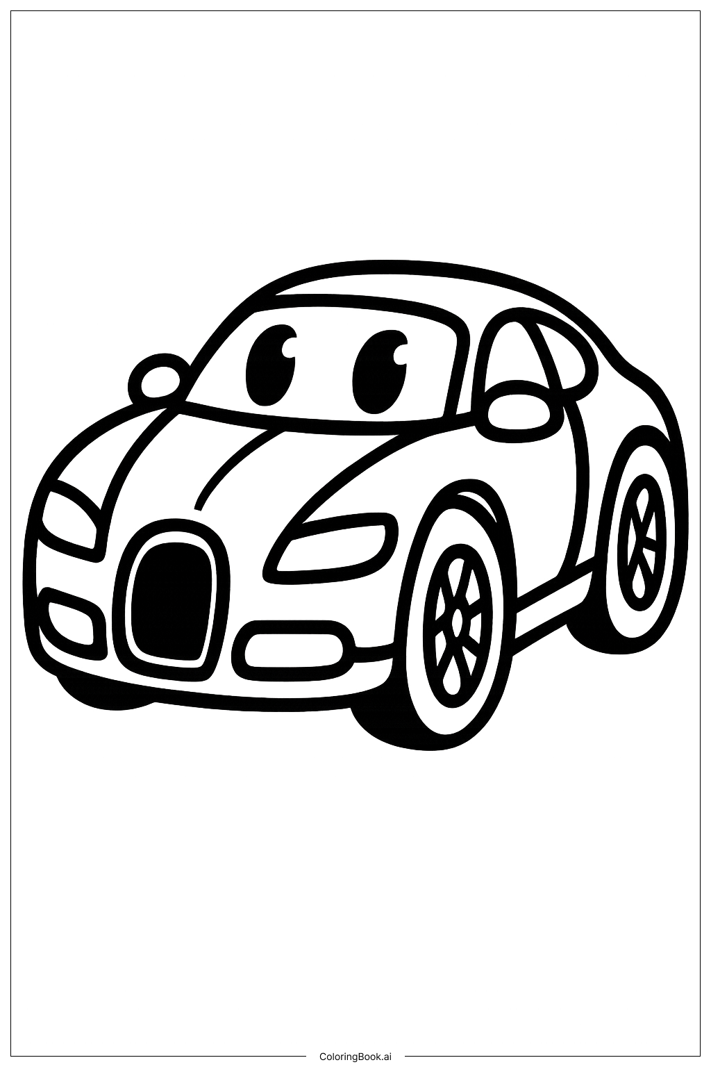  A Cute Cartoon Bugatti Coloring Page 