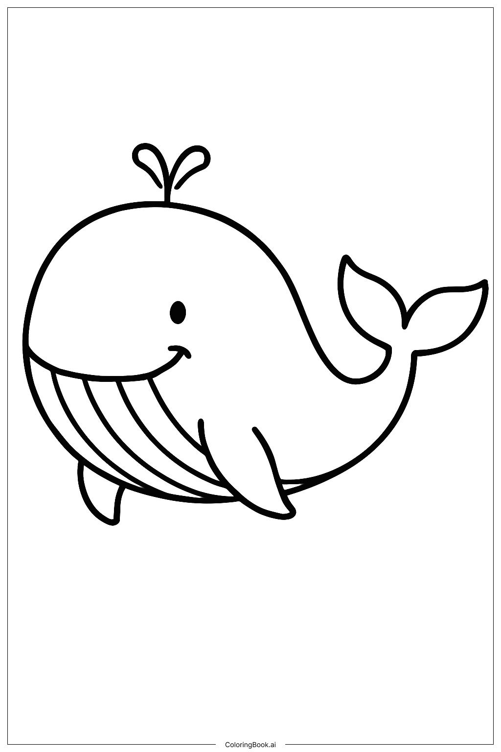  Big Friendly Whale Under The Sea Coloring Page 