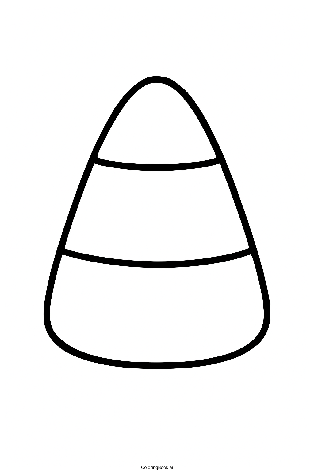  基本的なキャンディコーンの形の塗り絵ページ 