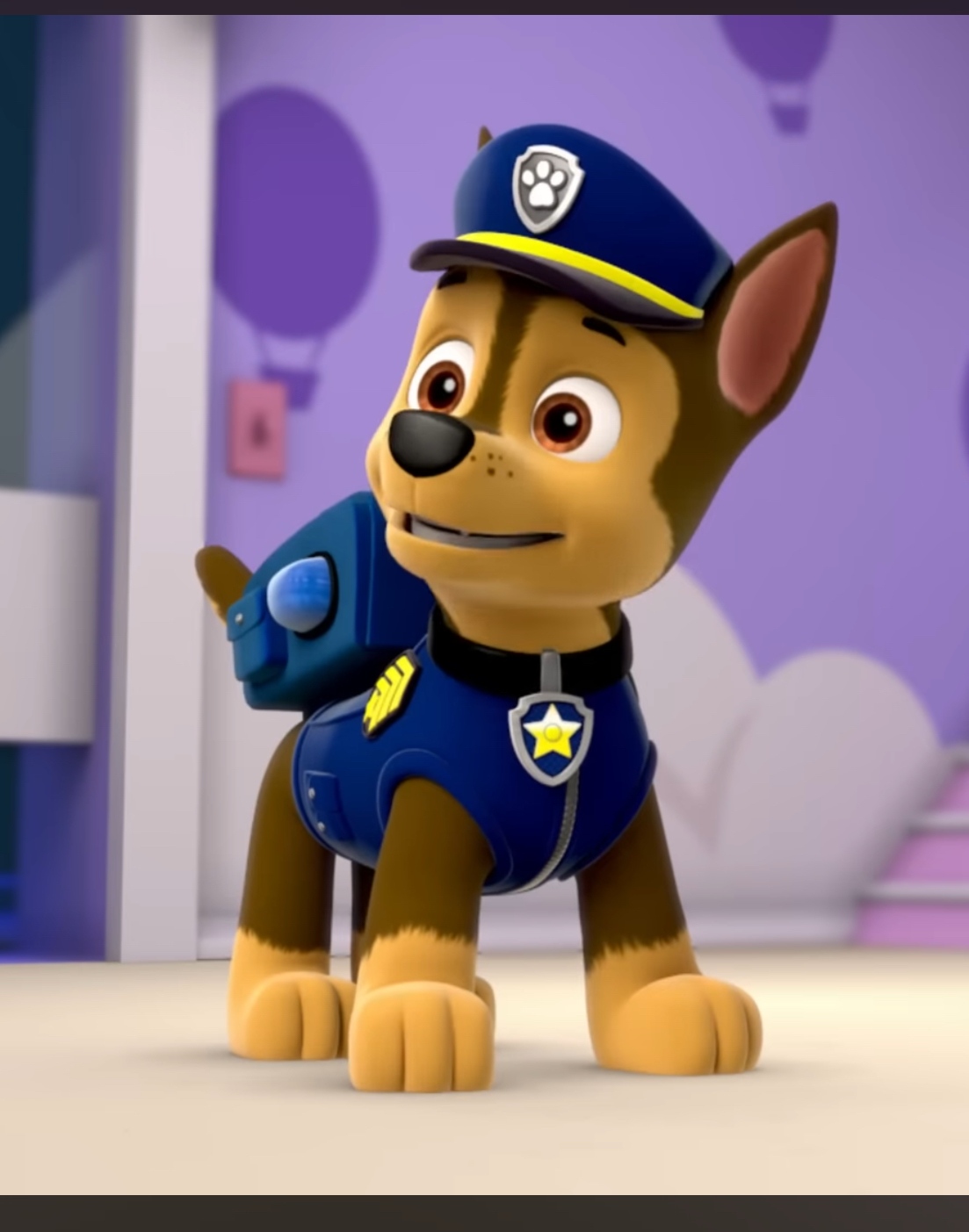 Diversión para Colorear con un Valiente Cachorro de Dibujos Animados en Equipo de Policía