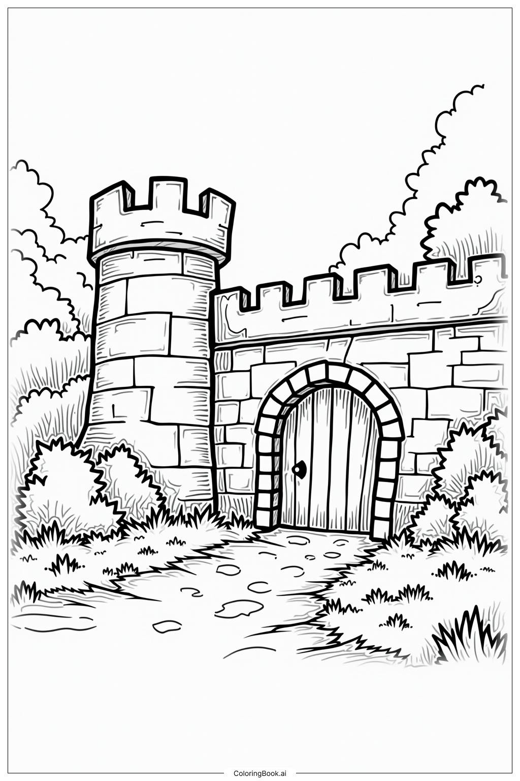  Page de coloriage Donjon du château de Bowser 