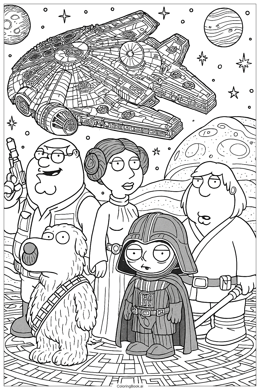  Family Guy Blue Harvest Star Wars Parody Coloring Page 