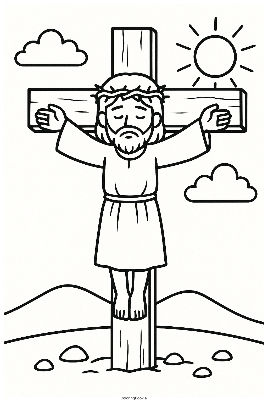 Jesús en la cruz en el Calvario