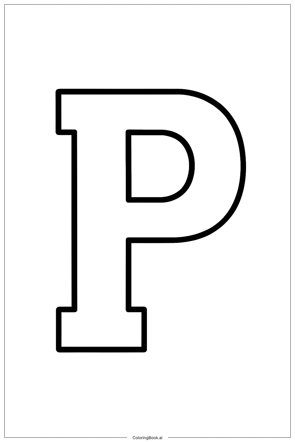 A Big Preppy Letter P Coloring Page