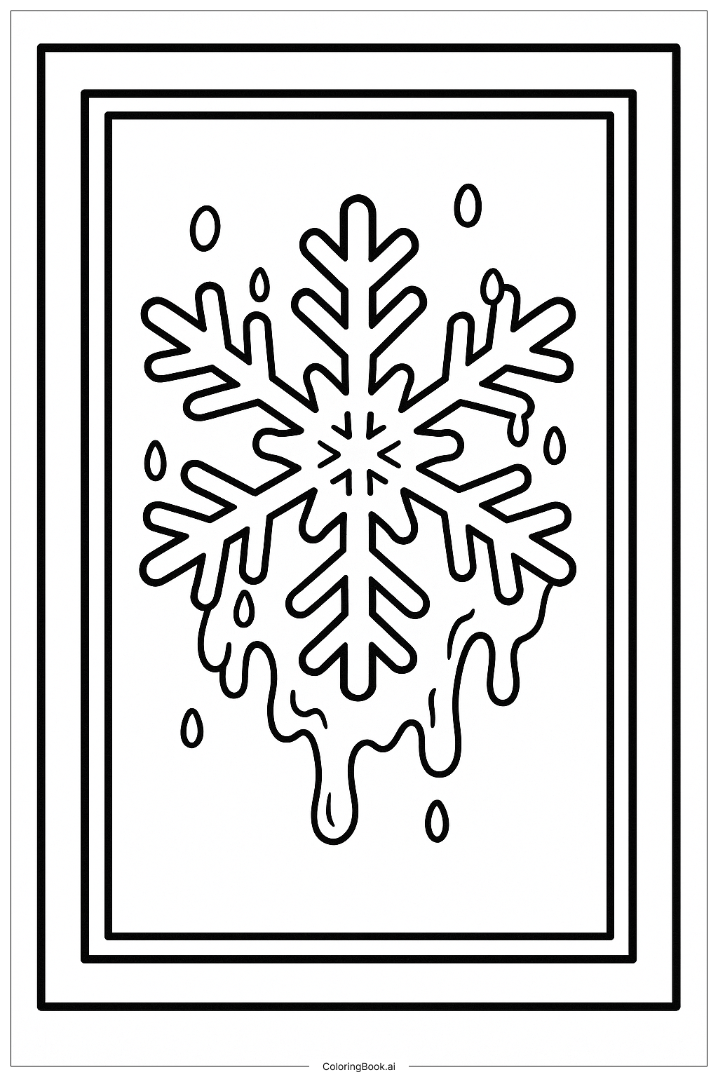  A Snowflake Melting On A Windowpane Coloring Page 
