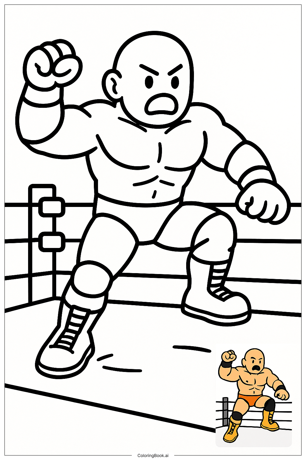 WWE 摔角手的對決著色頁