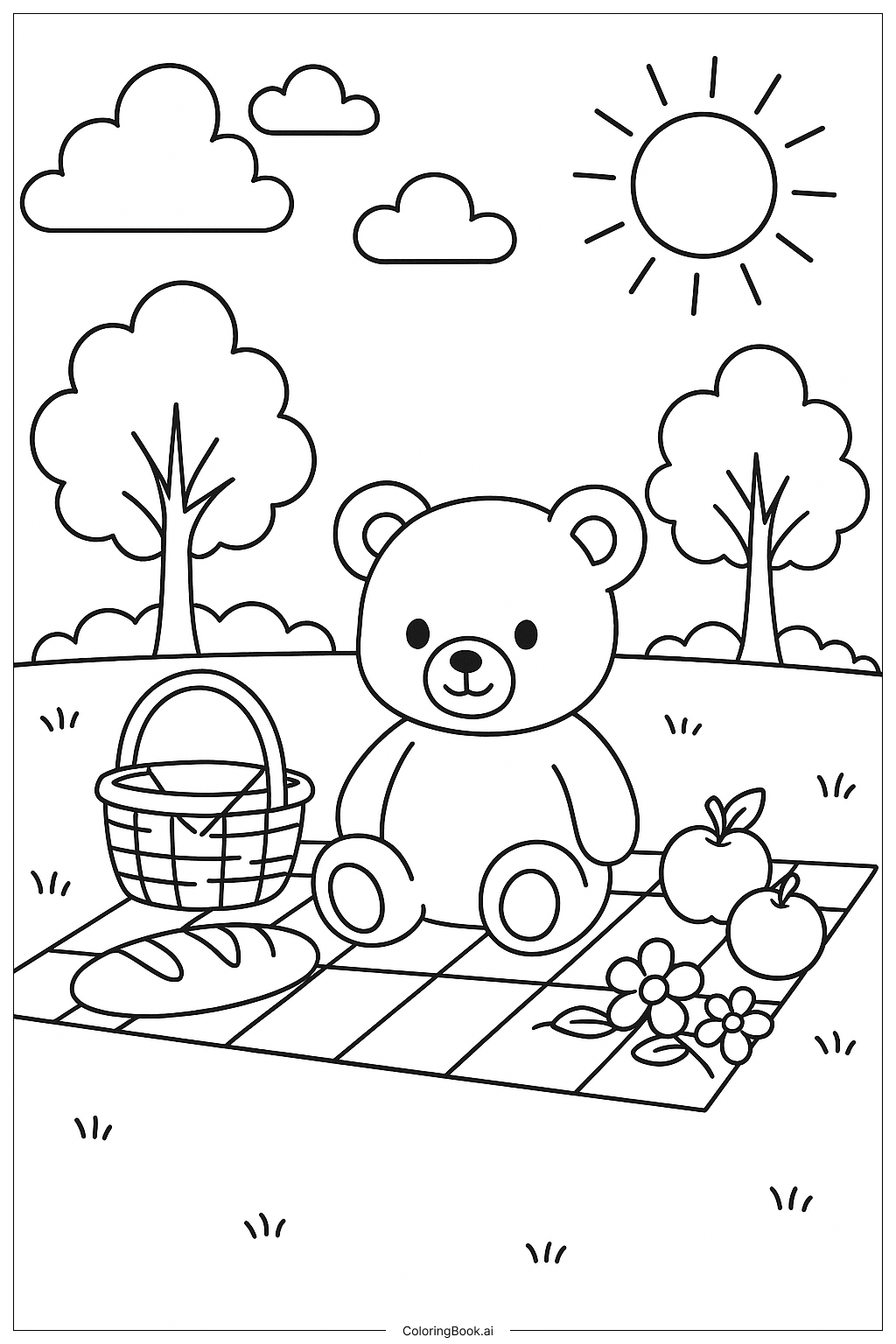 Teddy Bear Having A Picnic In The Park
