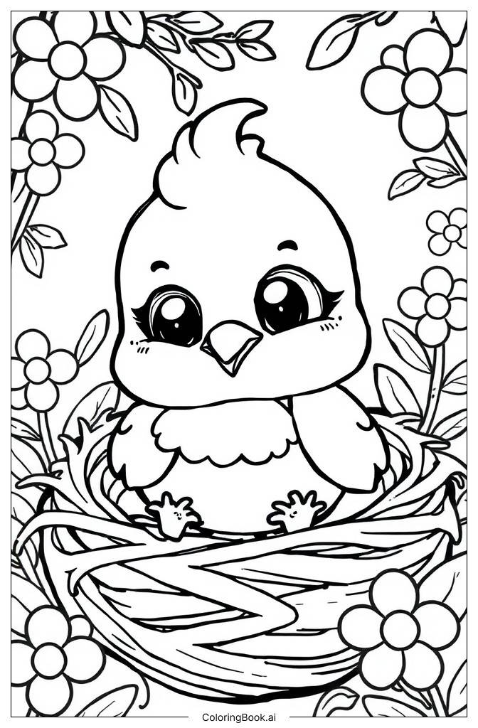  Baby bird Coloring Page 