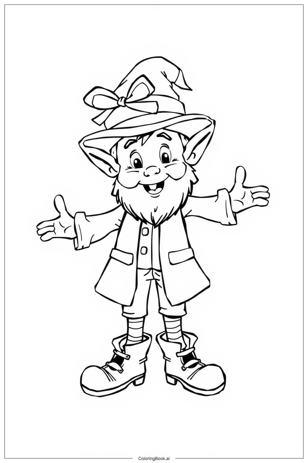  Leprechaun and the enchanted forest Coloring Page 