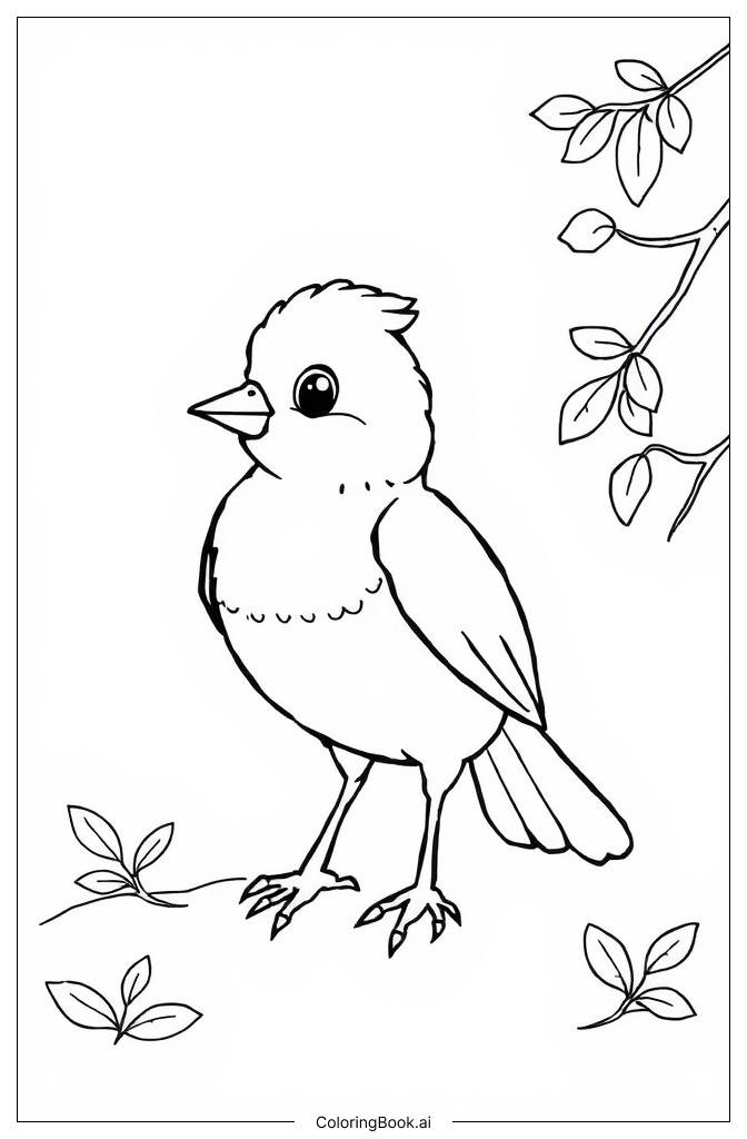  Realistic Bird Coloring Page 