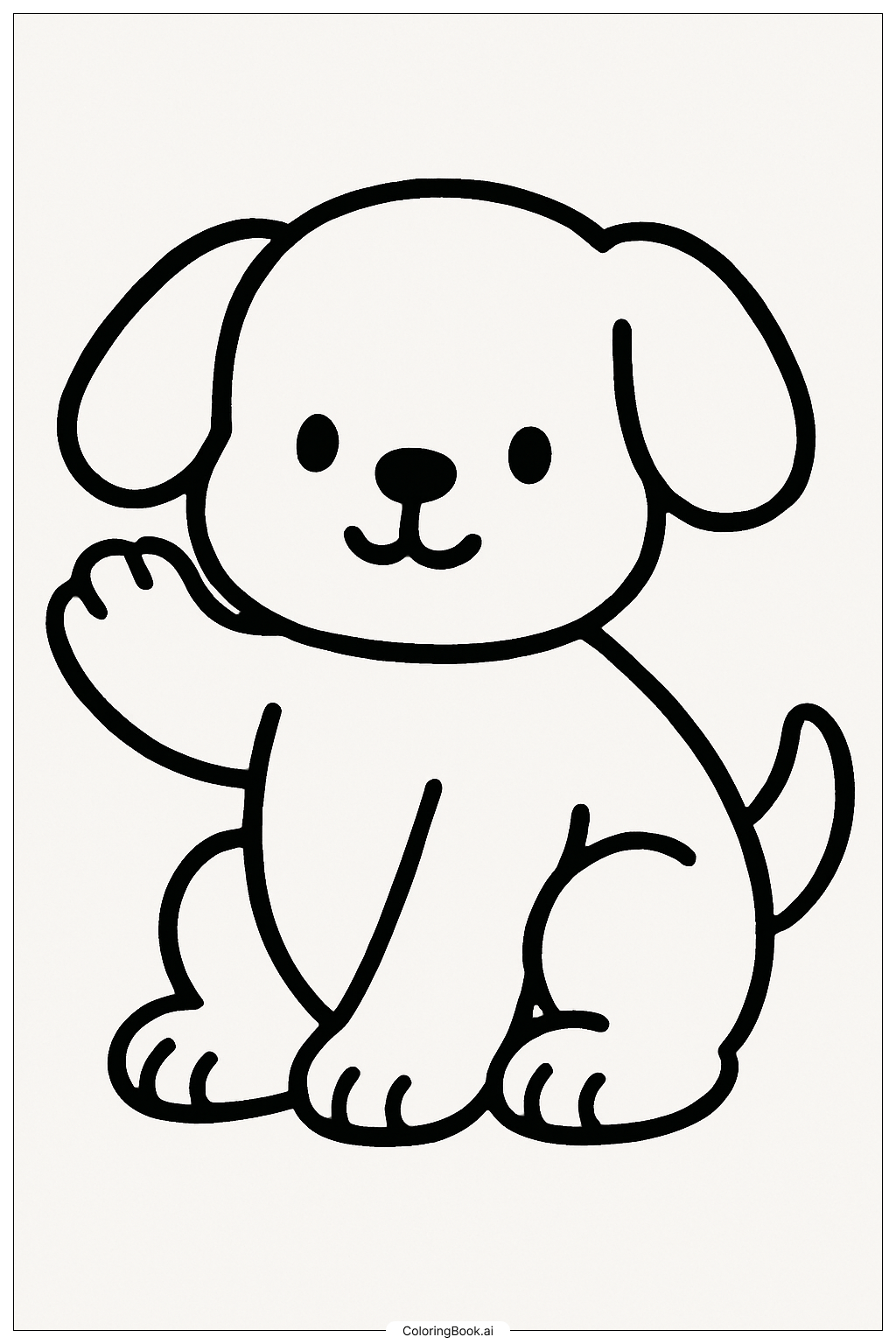  Bobbie Goods 小狗挥手问好填色页 