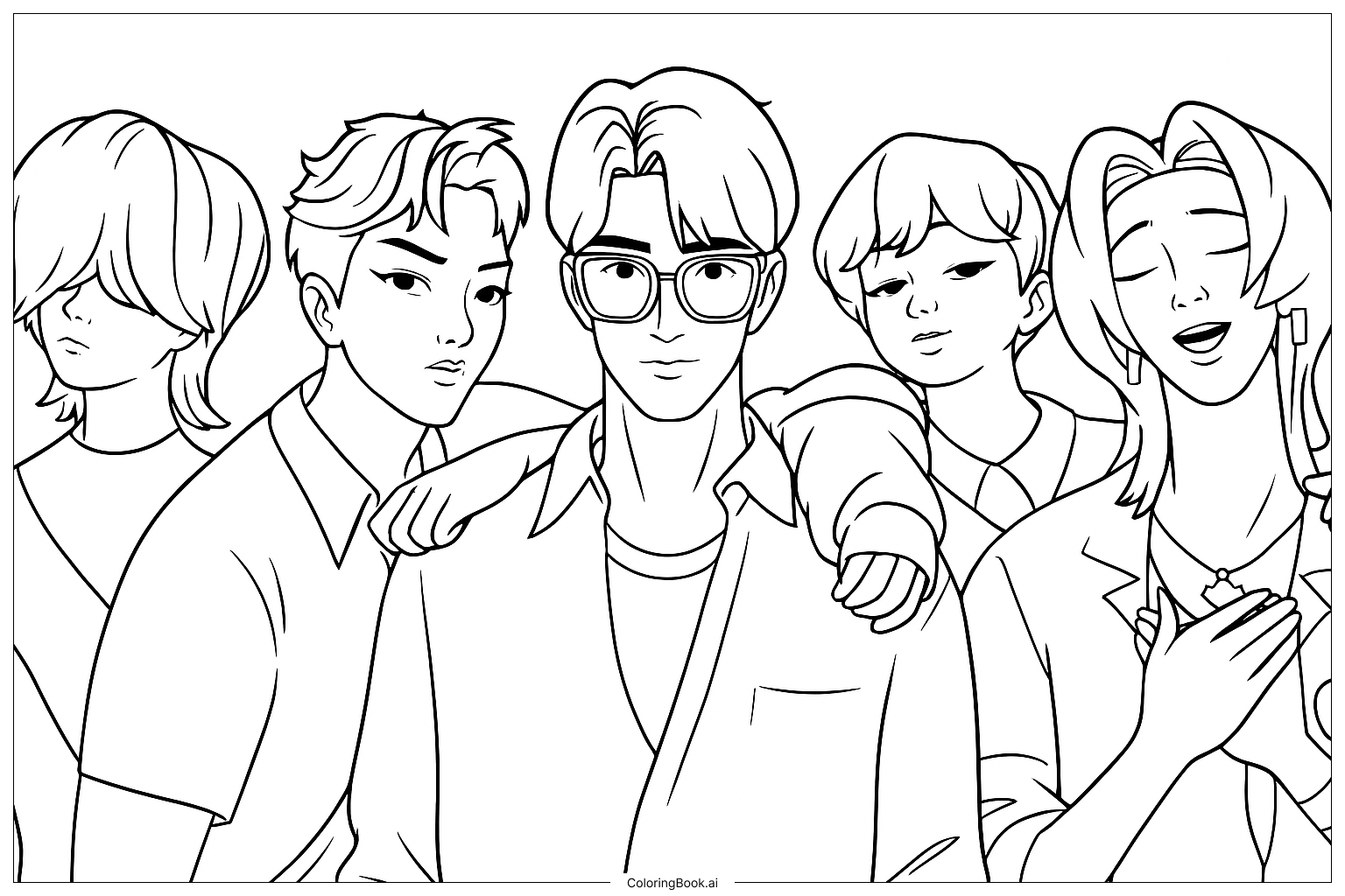 Soja Boy taking selfish Coloring Page