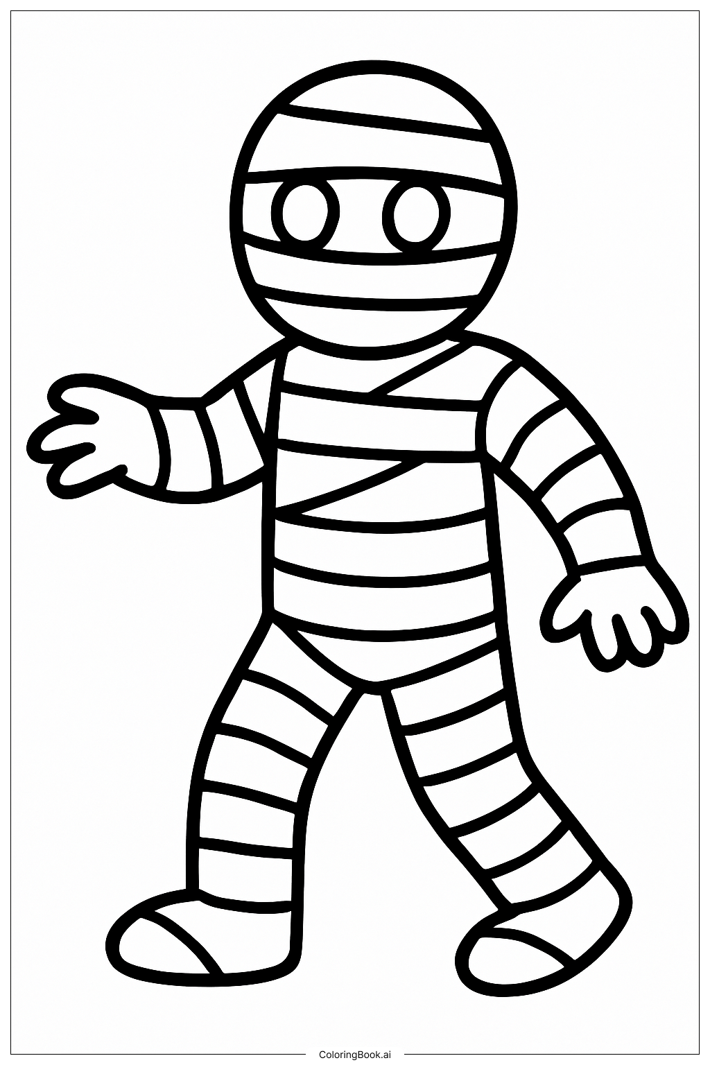  Simple Mummy Outline Coloring Page 