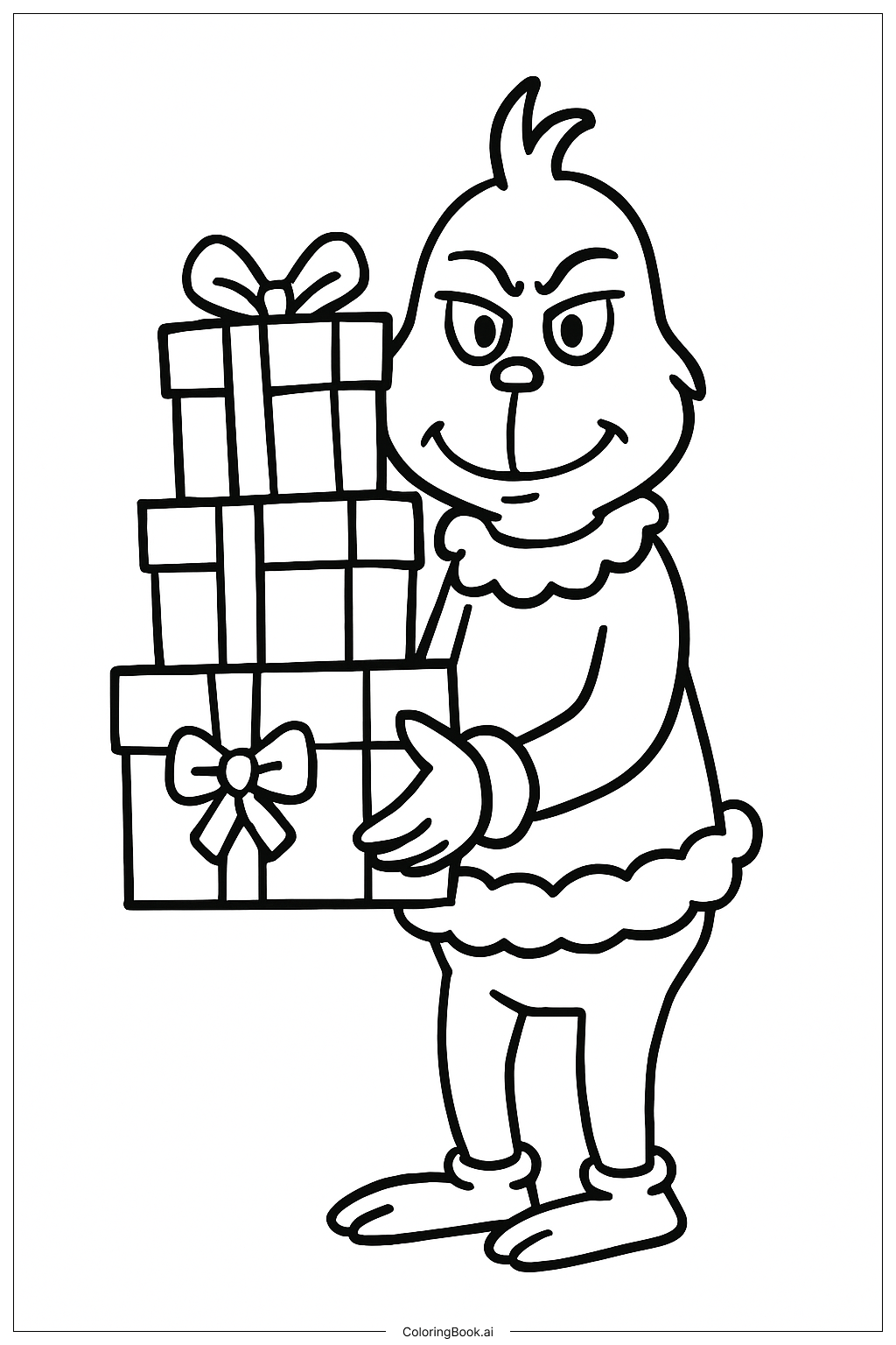 The Grinch Stacking Gift Boxes Coloring Page 