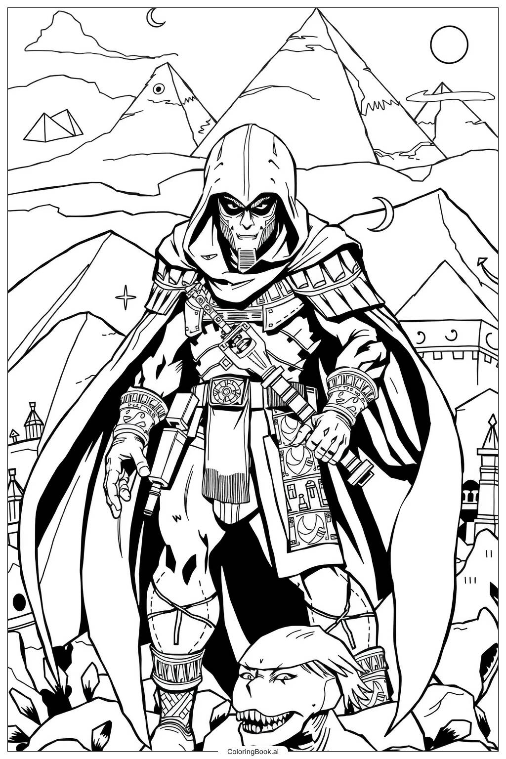  Moon Knight's Battle Against His Past-2 Coloring Page 