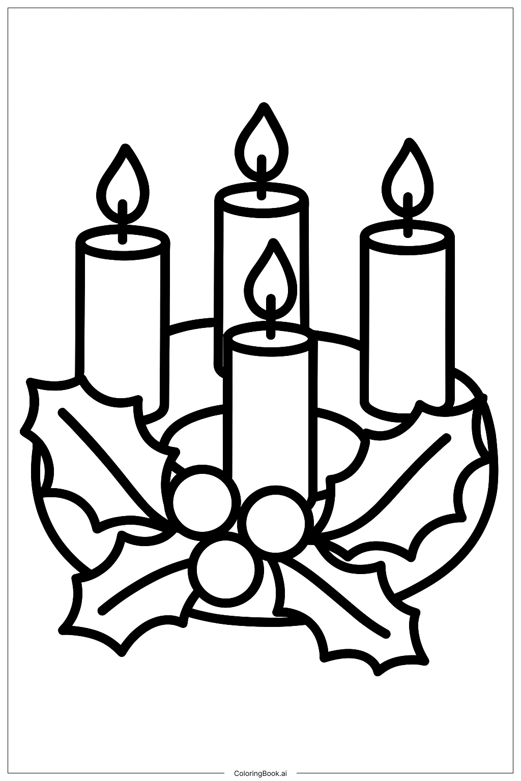  Classic Advent Wreath Ausmalseite 