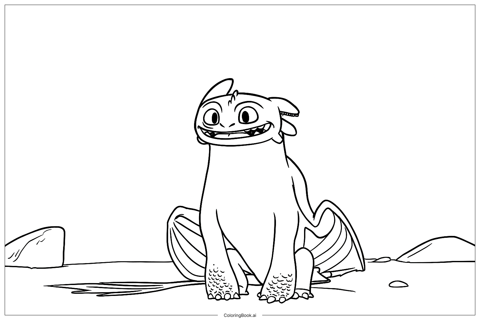  Trang tô màu Nụ cười Toothless Rồng Bóng Đêm 