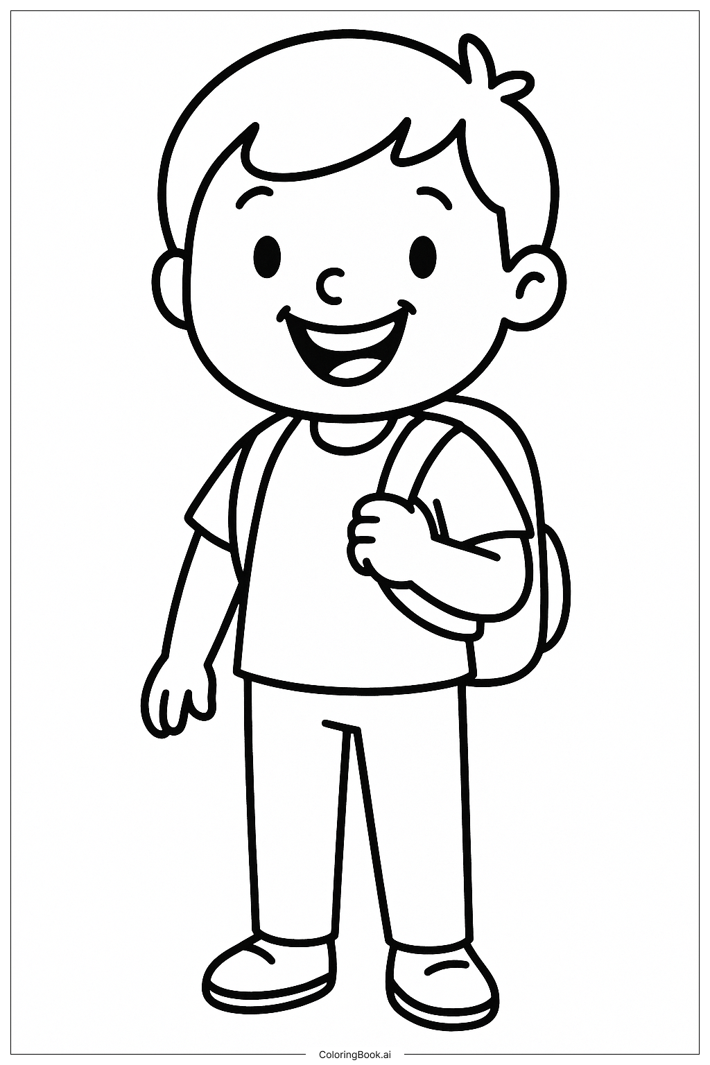  快乐的好学生开学啦填色页 