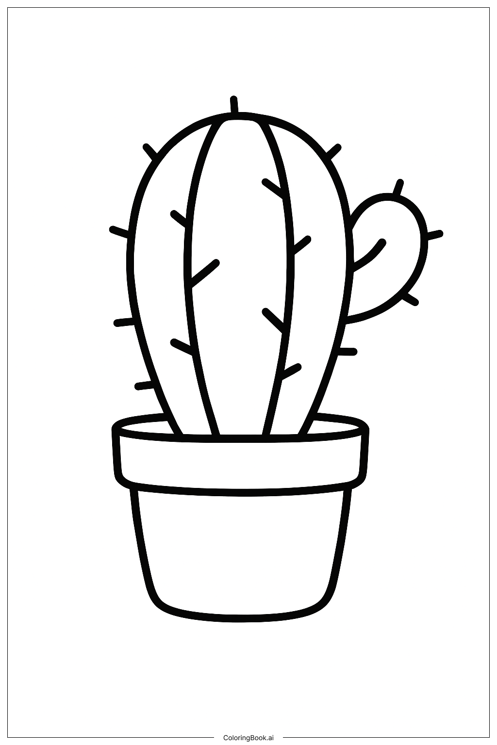  盆栽仙人掌著色頁 