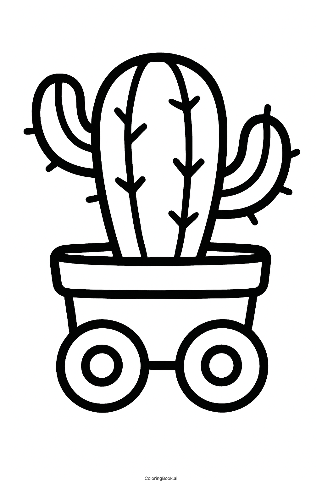  輪上仙人掌著色頁 
