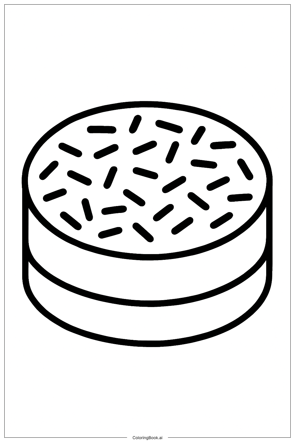  Cake With Sprinkles Coloring Page 
