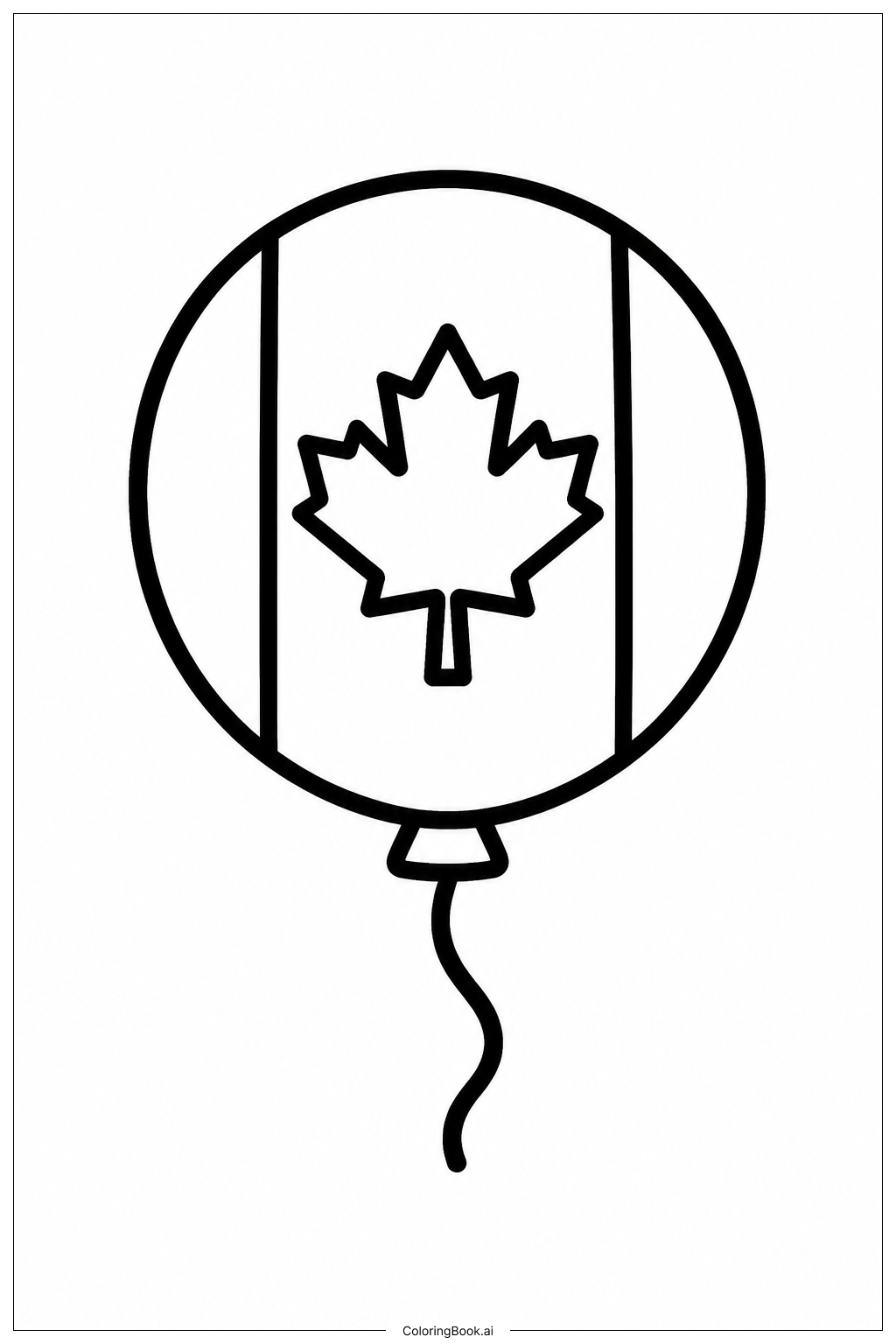  Kanada Flagge Ballon Ausmalseite 
