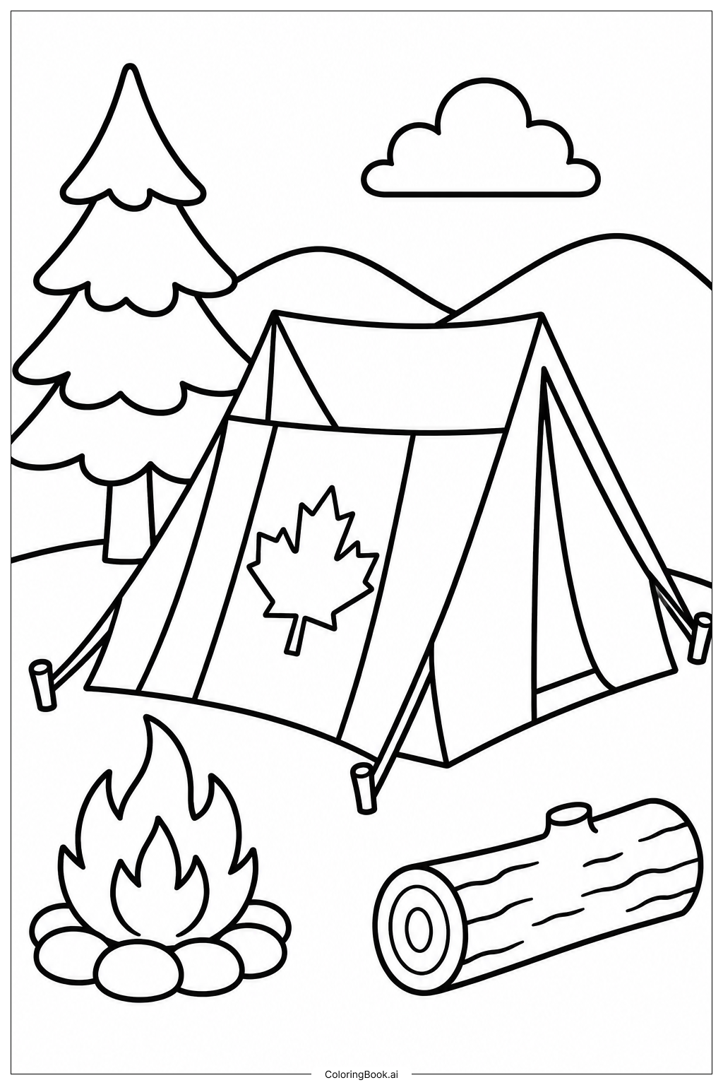  Canada Flag Camping Tent Ausmalseite 