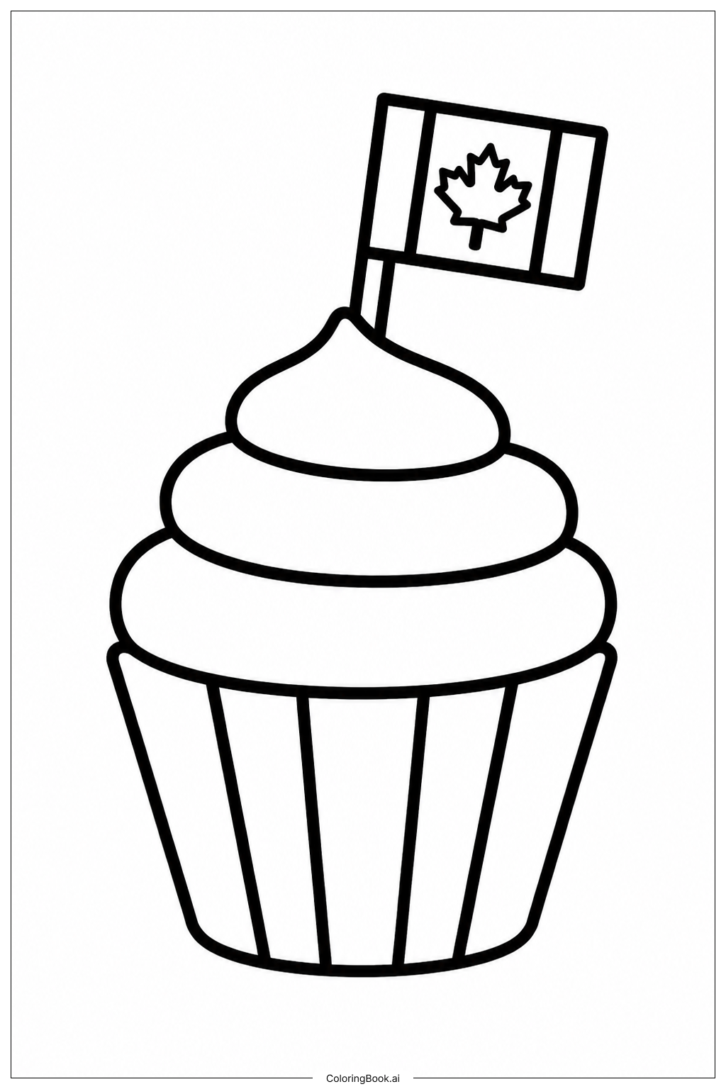  Canada Flag Cupcake Ausmalseite 