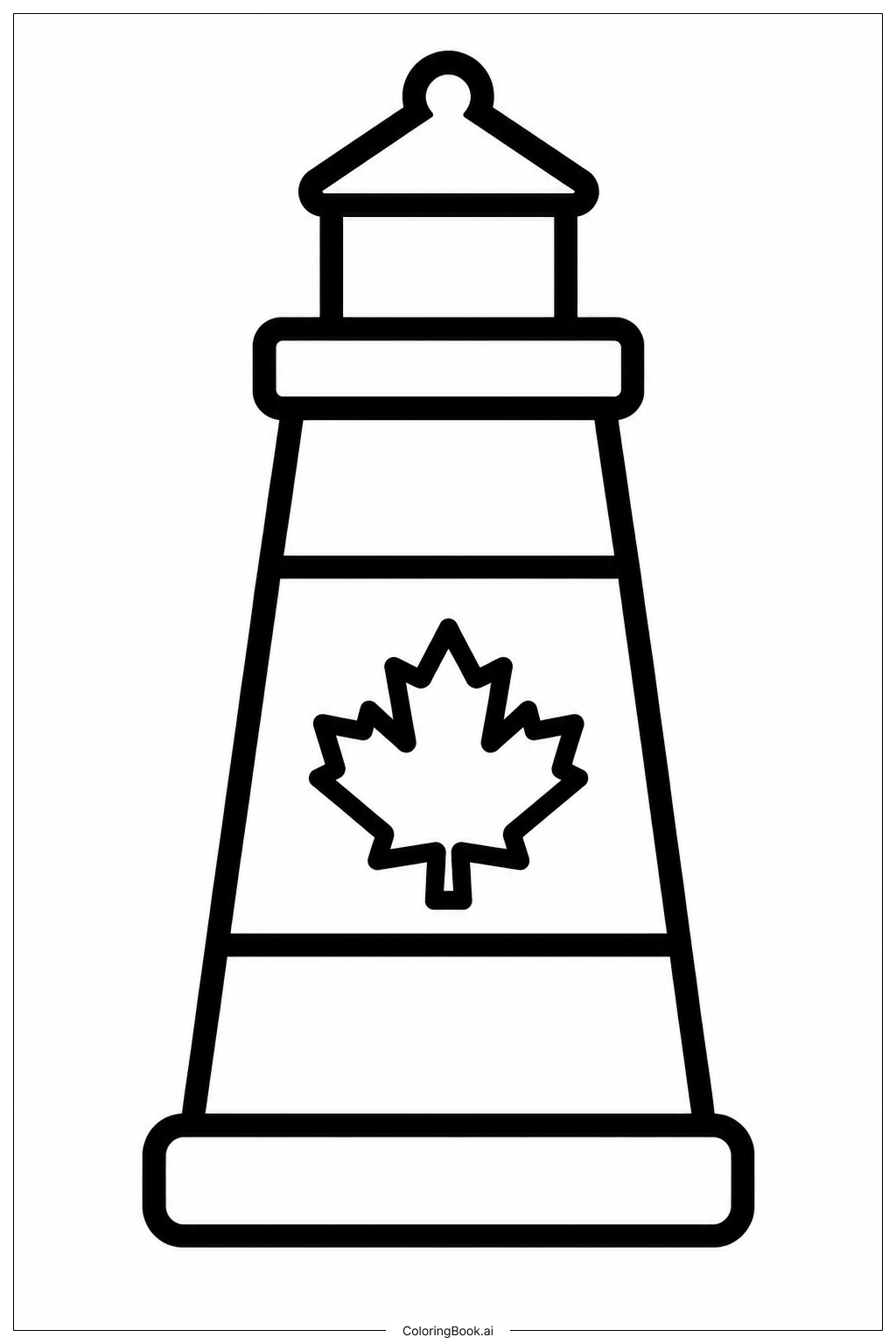  Leuchtturm mit Kanada-Flagge Ausmalseite 
