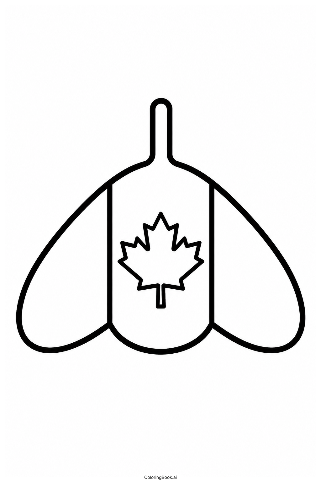  Kanadische Flagge Ahornsamen Ausmalseite 