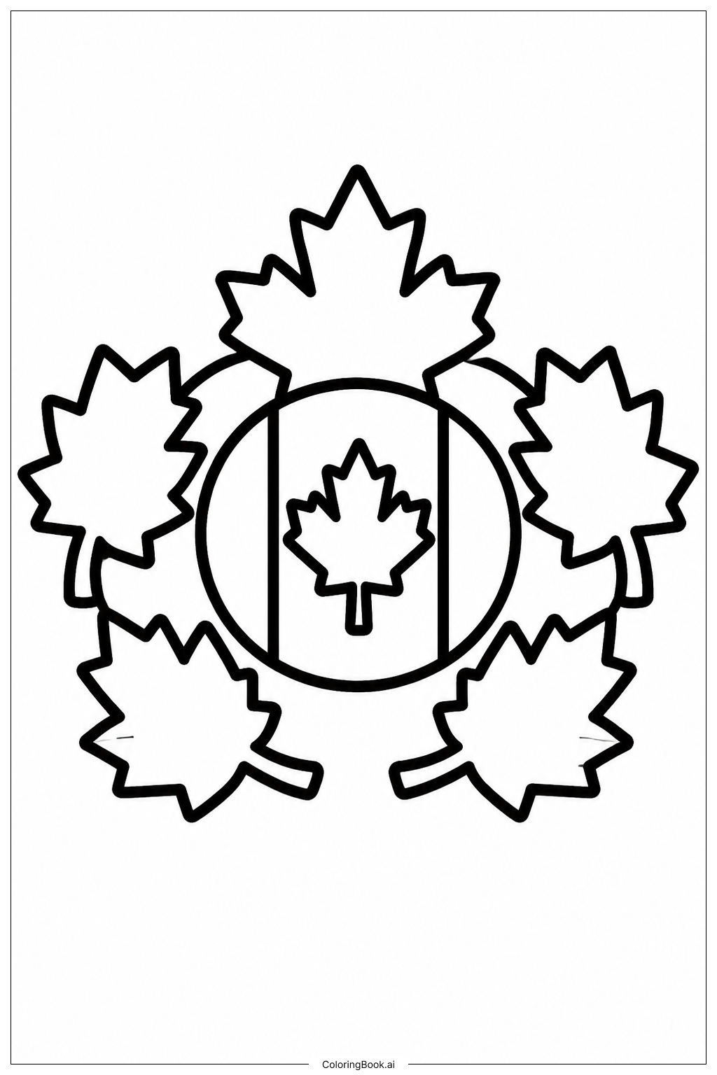  Kanadische Flagge Ahornkranz Ausmalseite 