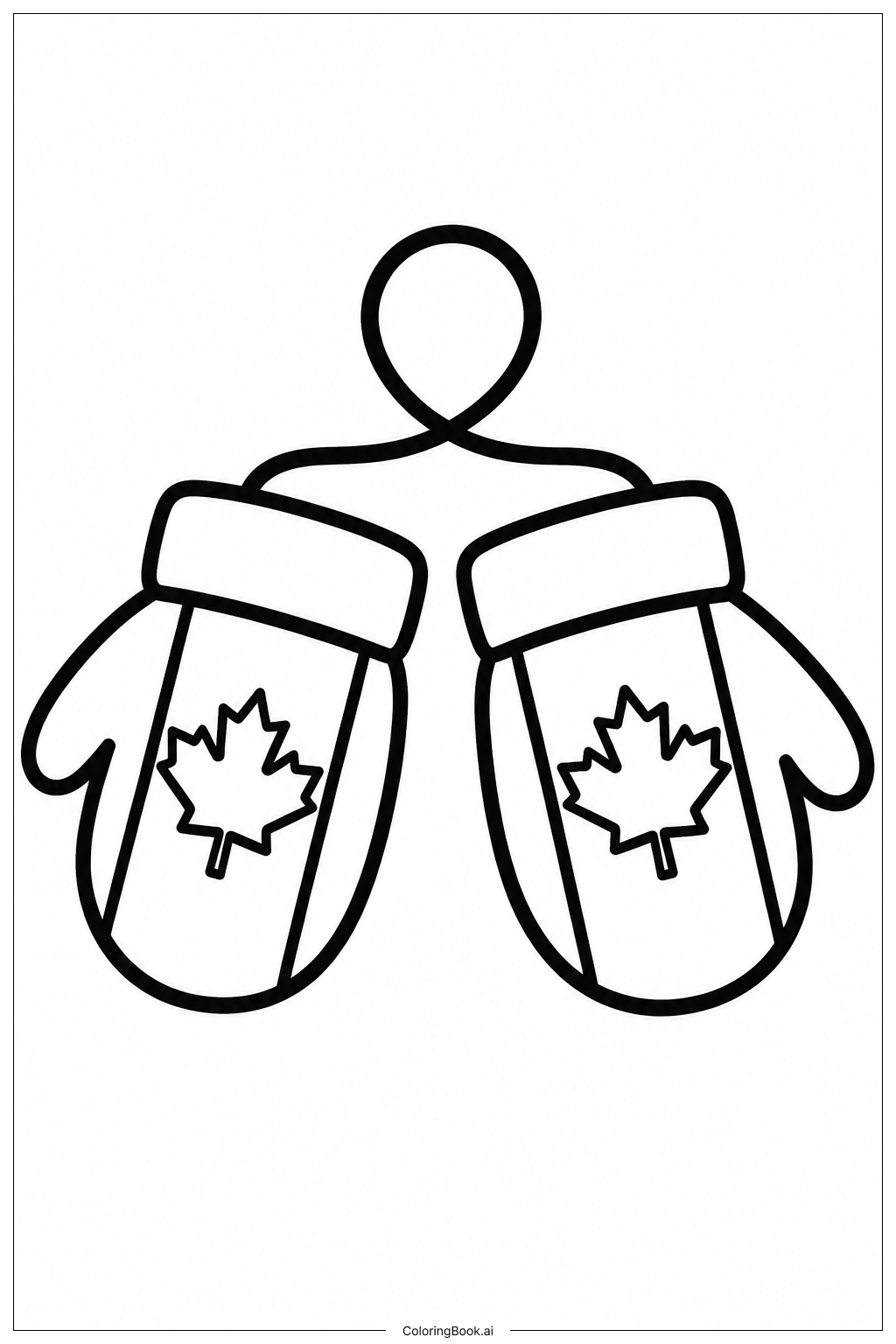  Canada Flag Mittens Ausmalseite 