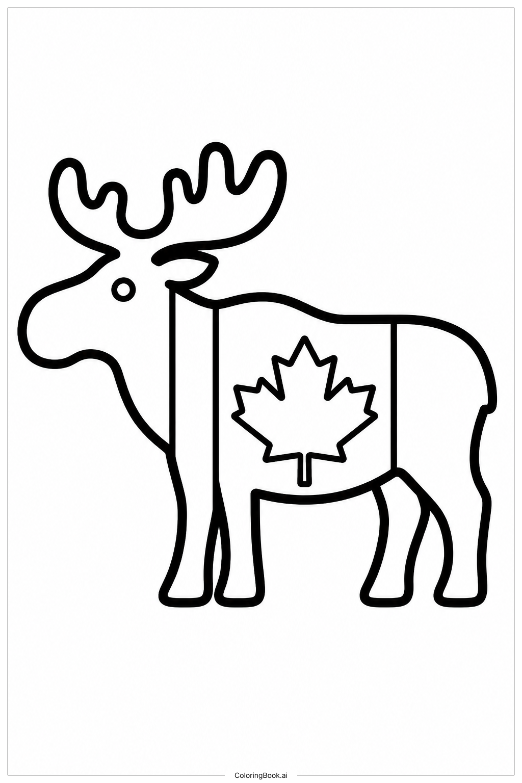  Canada Flag Elch Silhouette Ausmalseite 