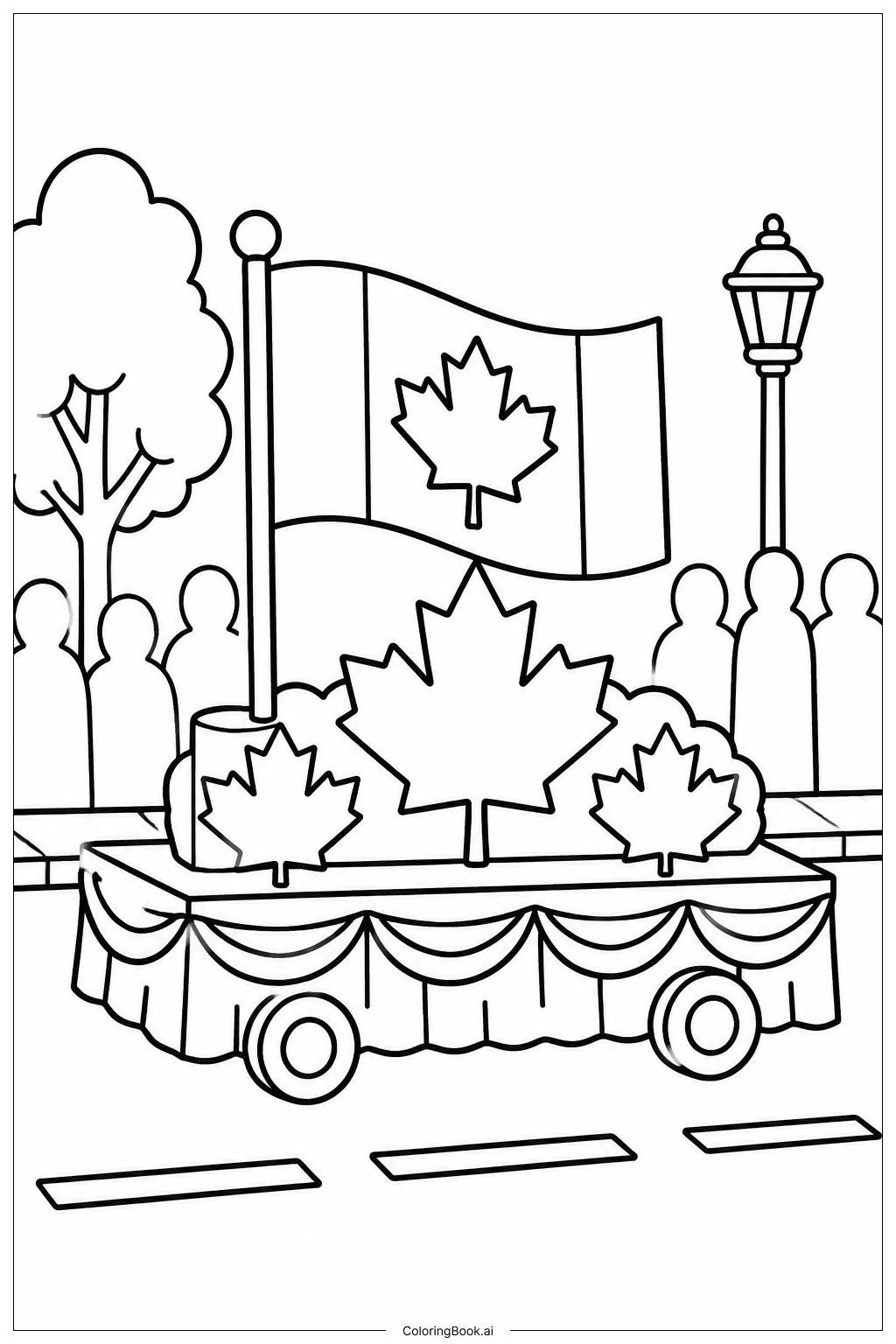  Canada Flag Parade Float Ausmalseite 