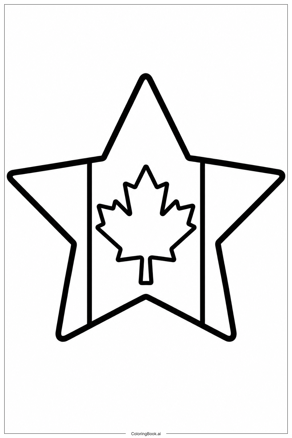  Kanadische Flaggenstern Ausmalseite 