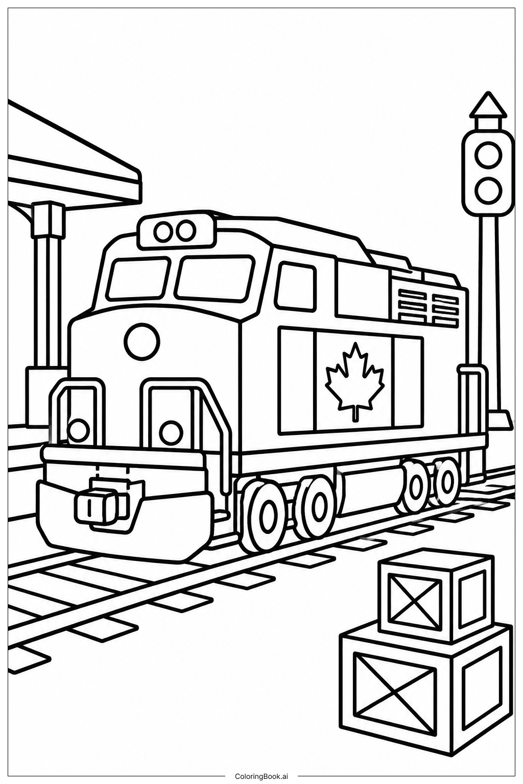  Canada Flag Train Ride Ausmalseite 