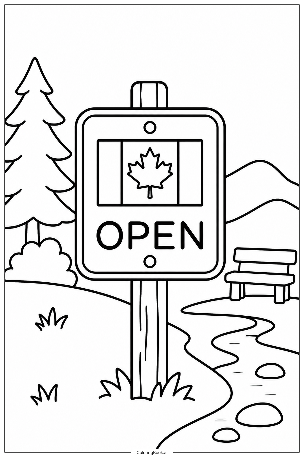 Canada Flag Wildlife Trail Ausmalseite 