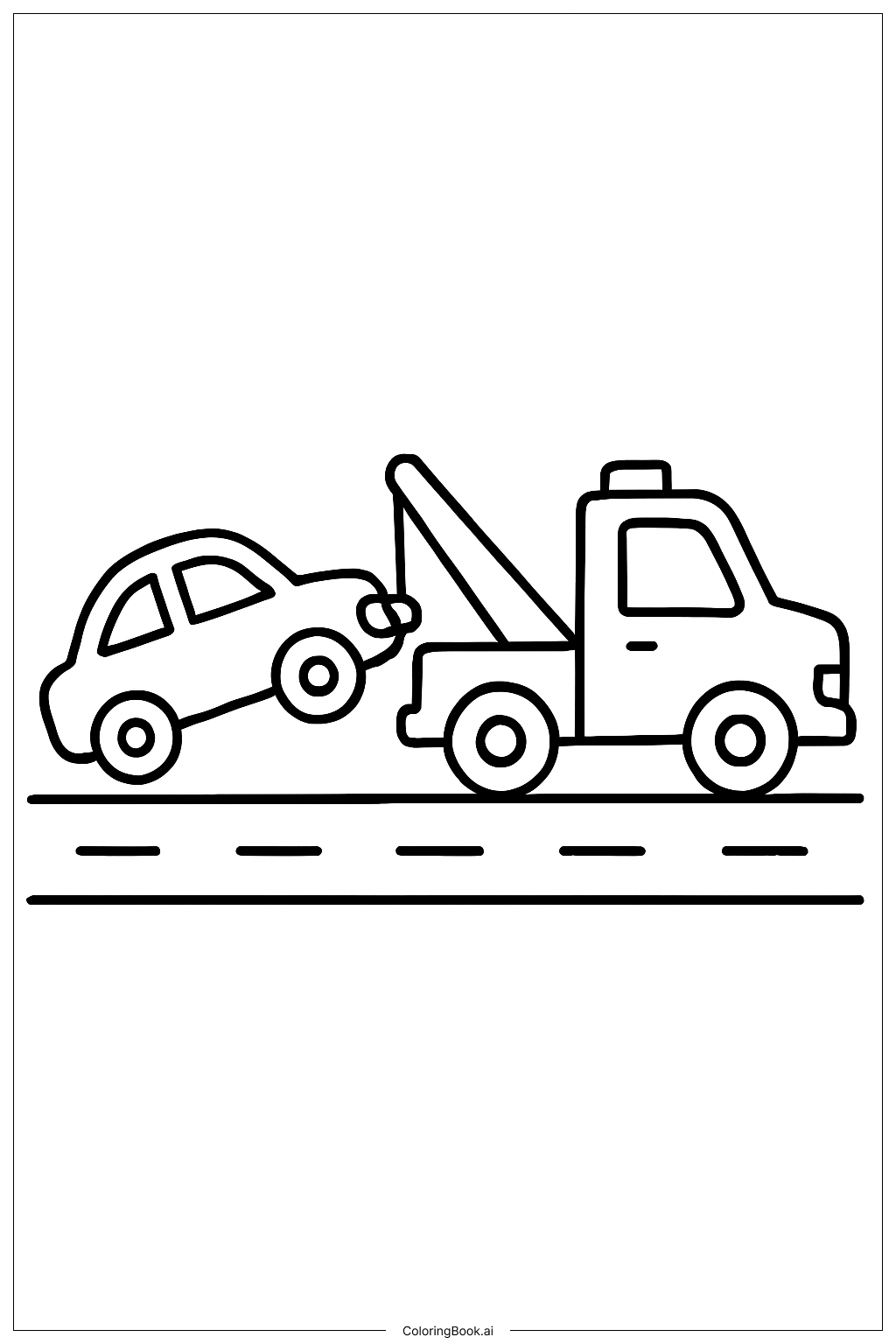  汽车被拖走填色页 