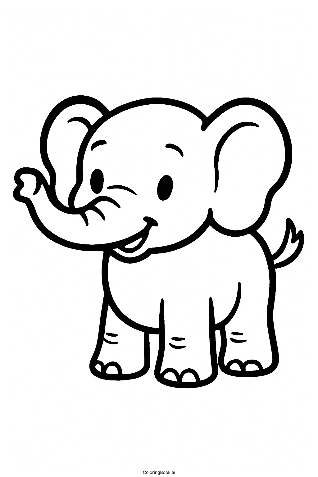  만화 아기 코끼리 색칠공부 페이지 