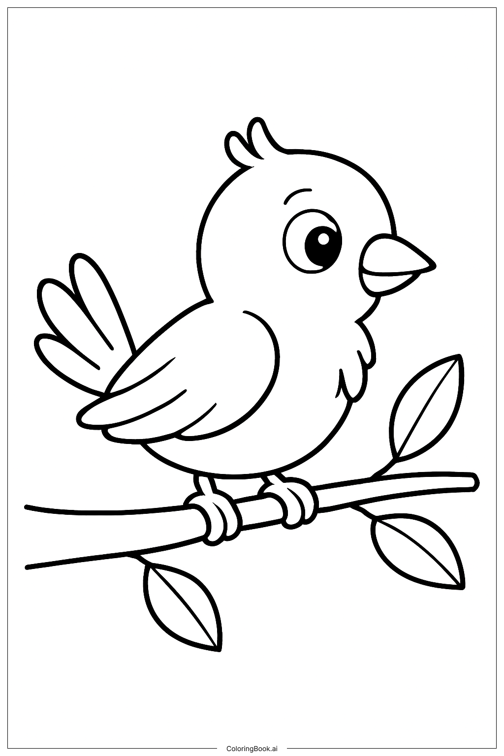 Trang tô màu Chim Hoạt Hình Trên Cành 