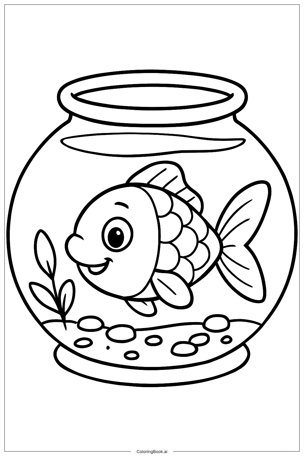  Trang tô màu Cá Hoạt Hình Trong Bể Cá 