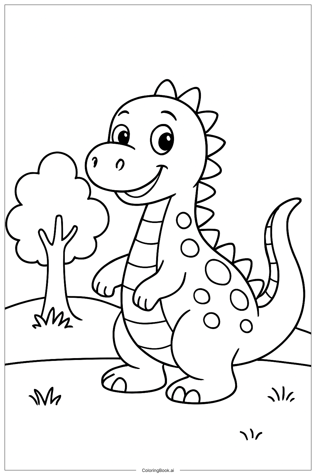  Trang tô màu Công viên Khủng long Thân thiện Hoạt hình 