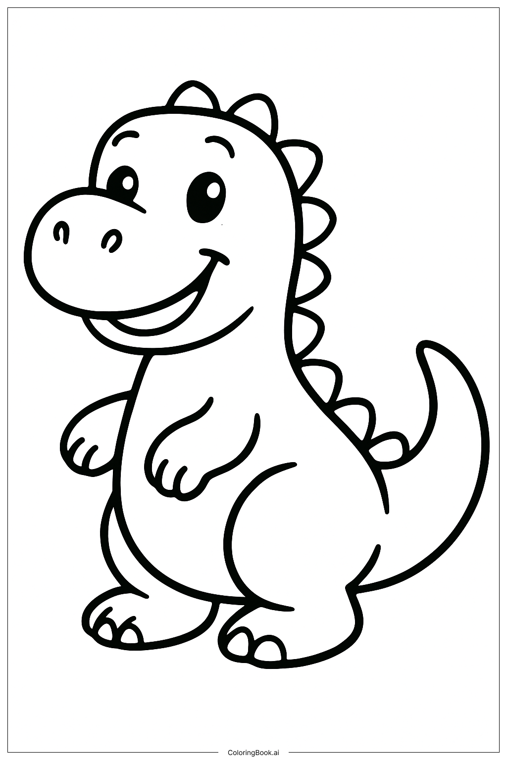  만화 친근한 공룡 색칠공부 페이지 