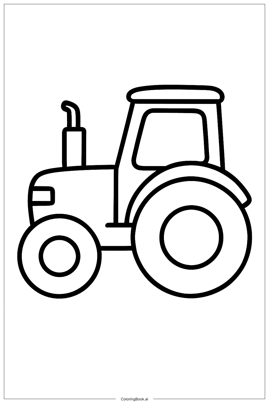  Trang tô màu Máy kéo hoạt hình đơn giản 