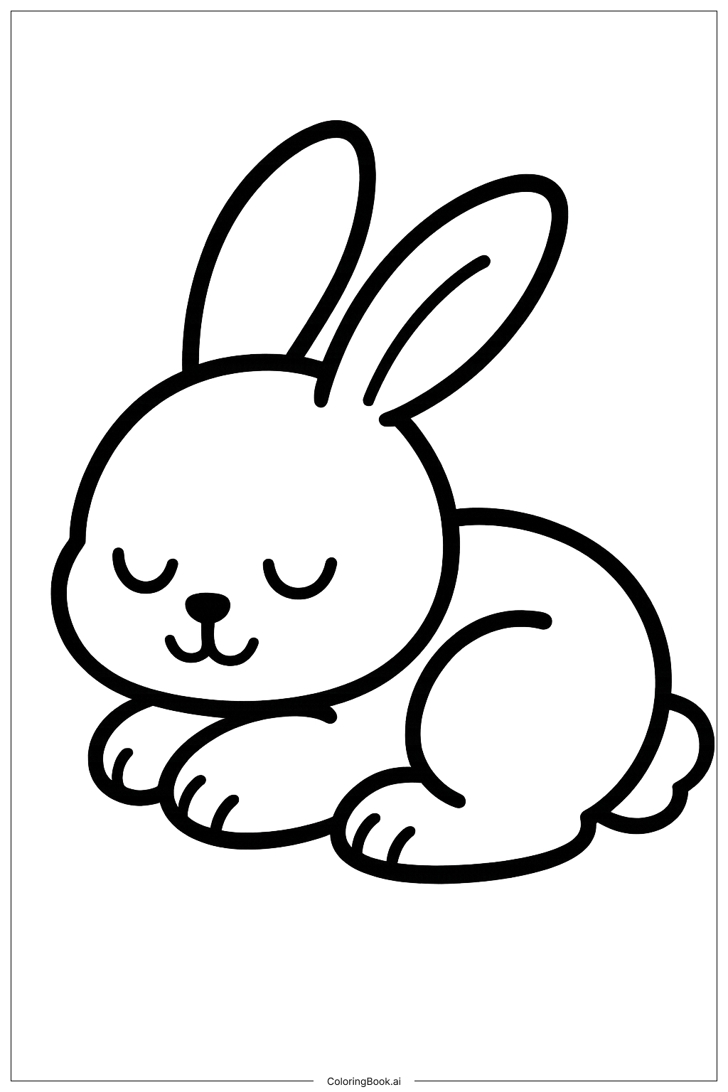  Trang tô màu Thỏ Hoạt Hình Ngủ Ngon 
