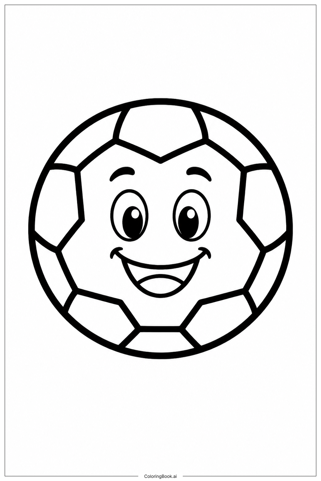 Cartoon Soccer Ball Coloring Page
