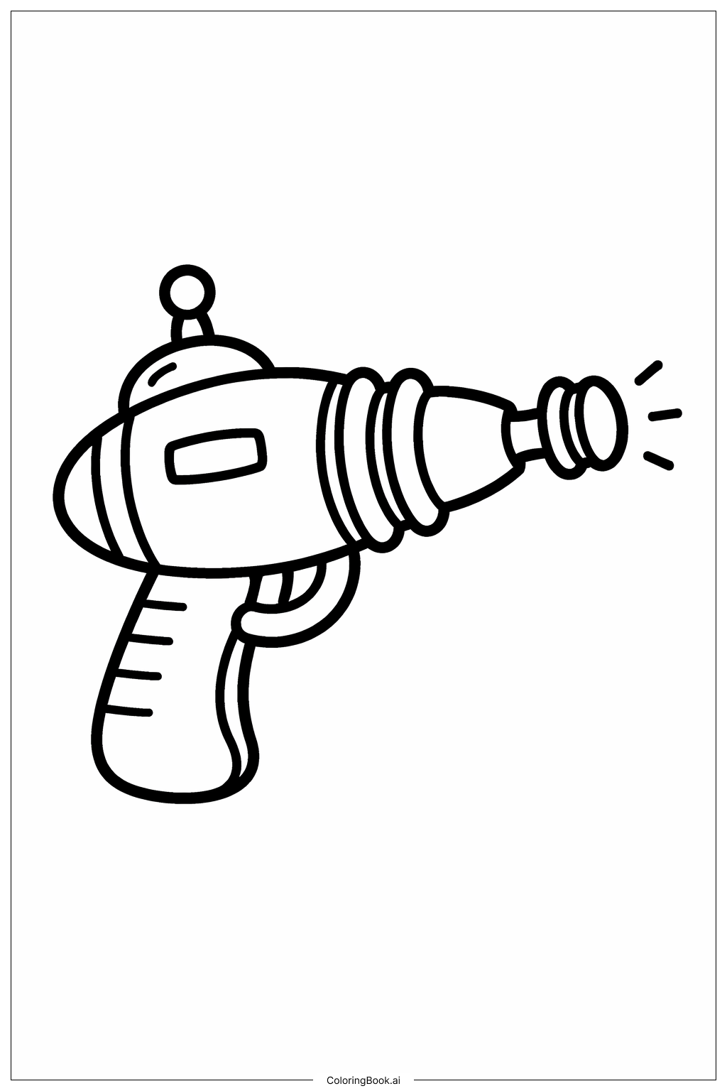  Page de coloriage Pistolet spatial de dessin animé 