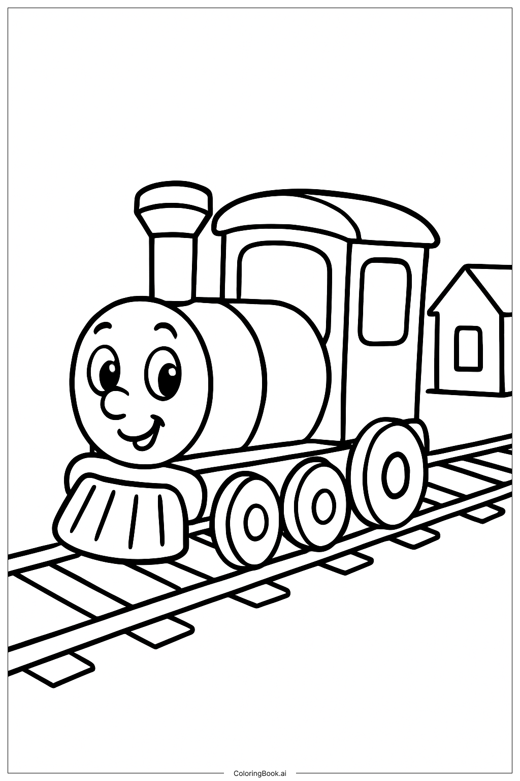  Zeichentrickzug auf den Gleisen Ausmalseite 